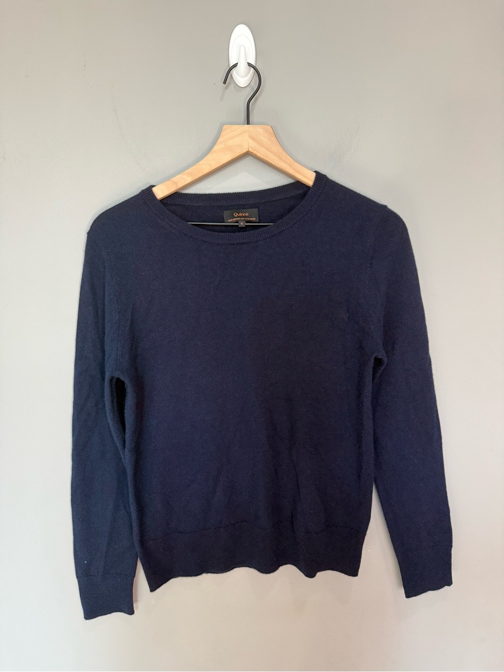 Quince 100% Mongolian Cashmere Crewneck Sweater Navy Blue Size Small